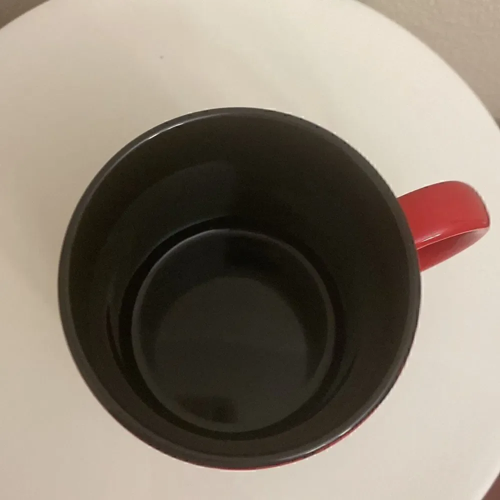 ☕️New Disney Minnie Mouse 20 oz Ceramic Coffee Mug Tea Cup Red/Black Collectible